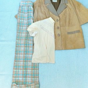 Vintage Plaid Wide Legged Trouser